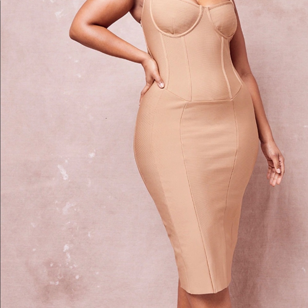 Plus Stone Bandage Sleeveless  Corset dress